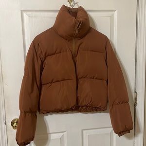 Shein Rust Crop Puffer